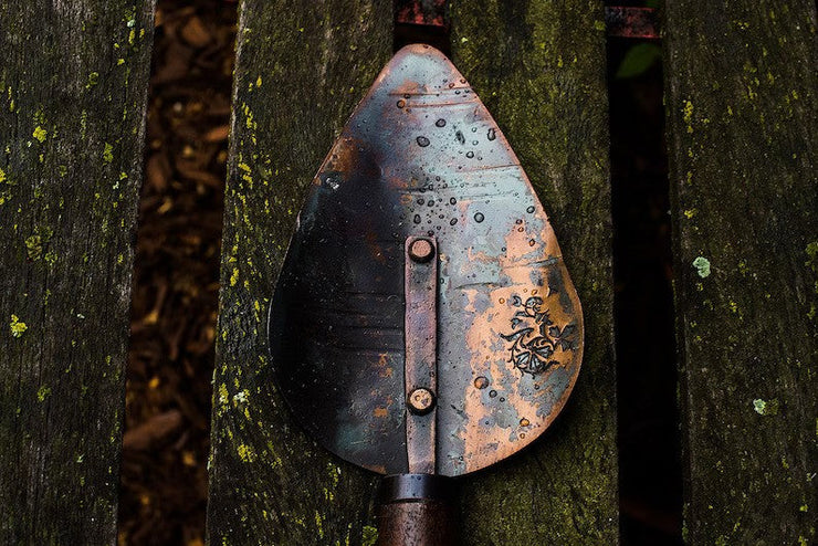 Hand Forged Garden Trowel with Handturned Walnut Handle