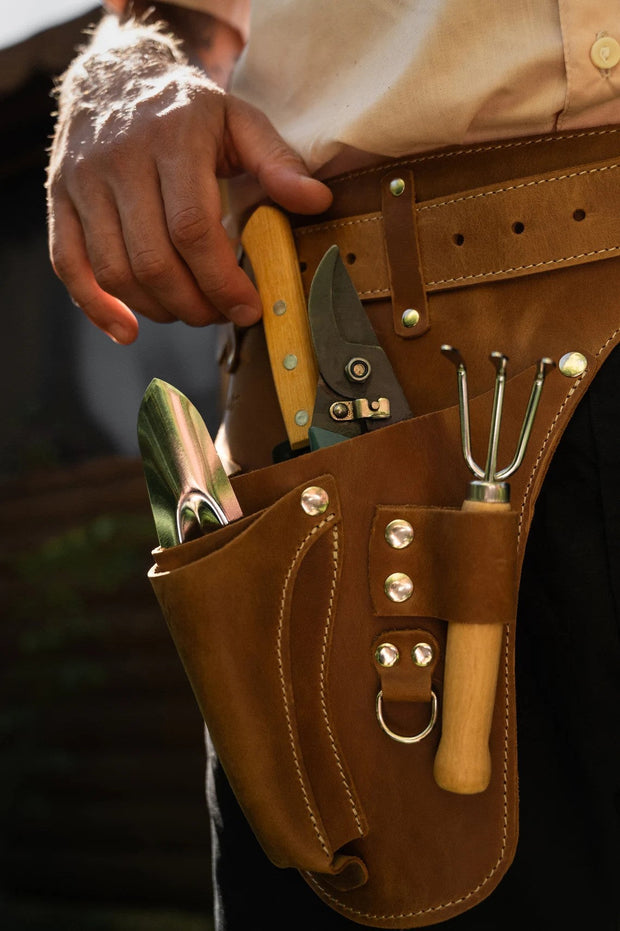 Leather Gift. Leather garden Tool Belt. Personalized florist Tool Belt Leather